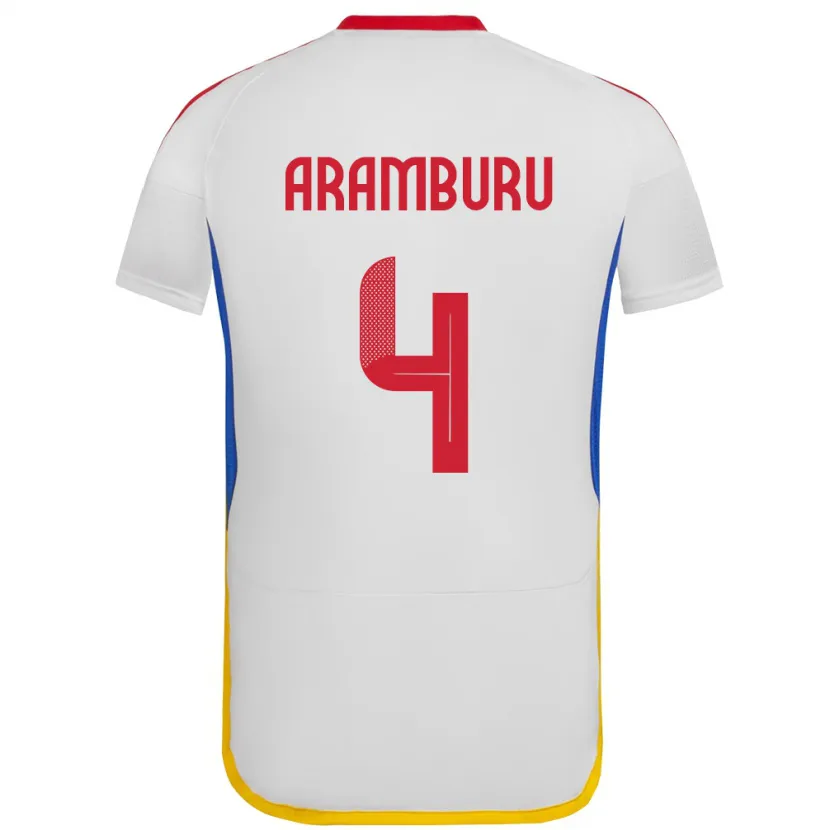 Danxen Kinder Venezuela Jon Aramburu #4 Weiß Auswärtstrikot Trikot 24-26 T-Shirt