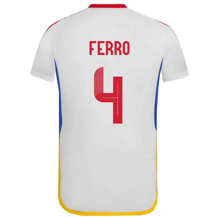 Danxen Kinder Venezuela Andrés Ferro #4 Weiß Auswärtstrikot Trikot 24-26 T-Shirt