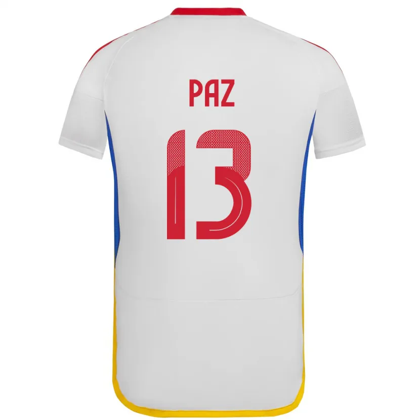 Danxen Kinder Venezuela Jesús Paz #13 Weiß Auswärtstrikot Trikot 24-26 T-Shirt