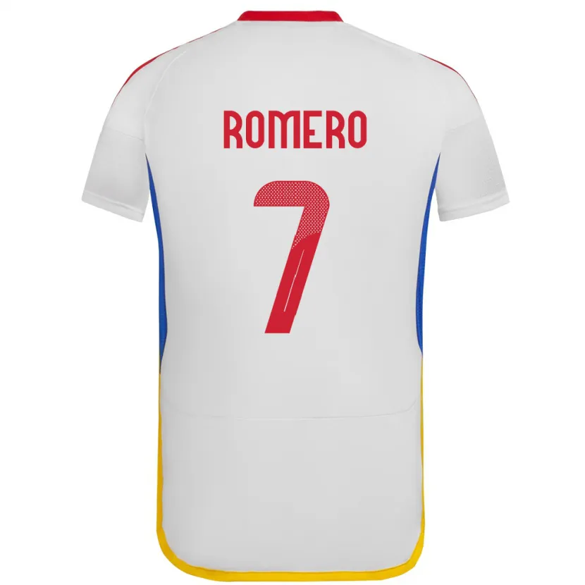 Danxen Kinder Venezuela Leenhan Romero #7 Weiß Auswärtstrikot Trikot 24-26 T-Shirt