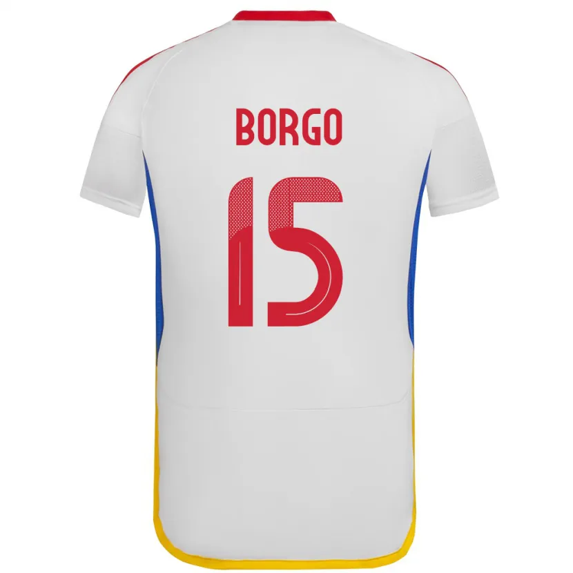 Danxen Kinder Venezuela Ángel Borgo #15 Weiß Auswärtstrikot Trikot 24-26 T-Shirt