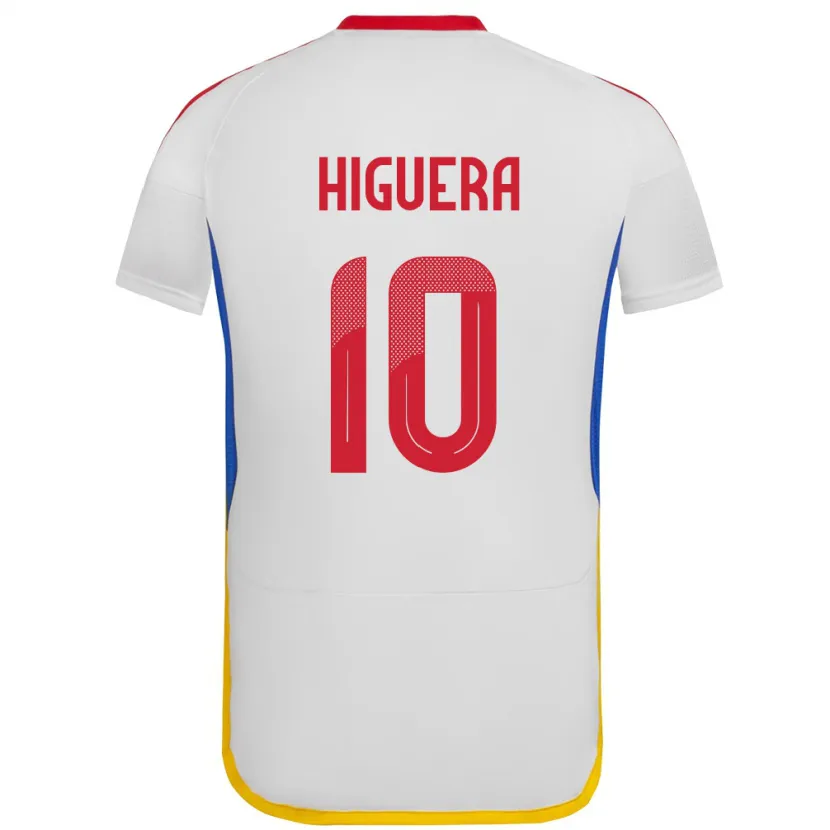 Danxen Kinder Venezuela Enyerliannys Higuera #10 Weiß Auswärtstrikot Trikot 24-26 T-Shirt