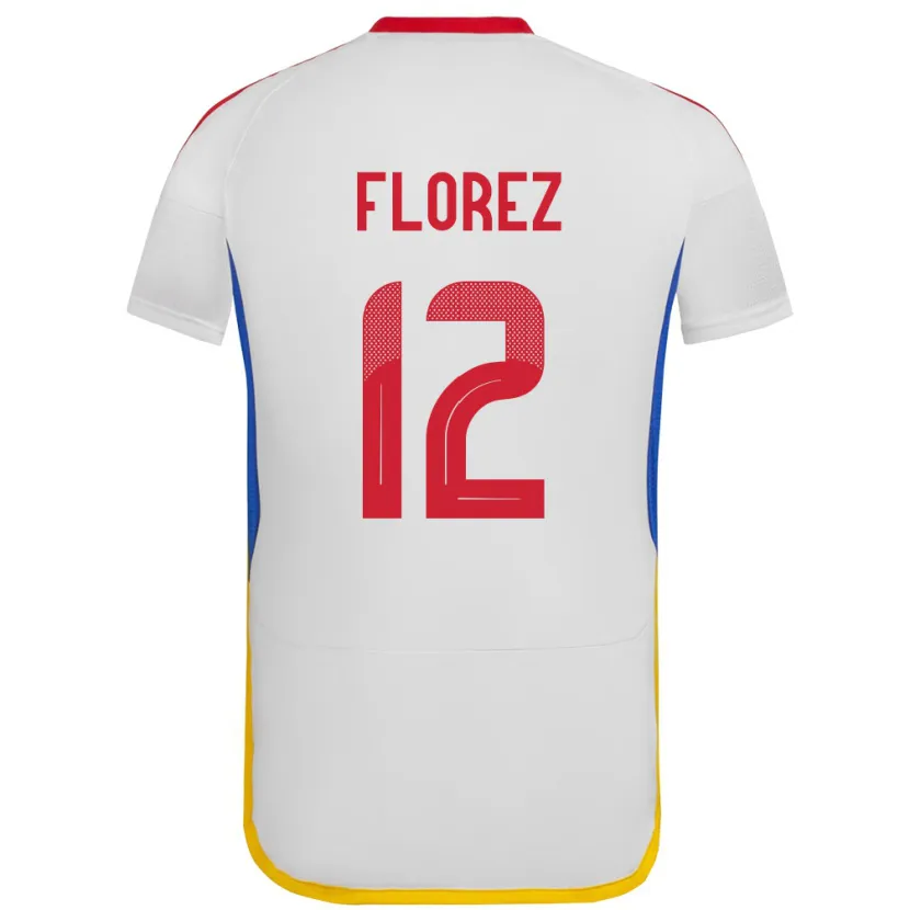 Danxen Kinder Venezuela Génesis Flórez #12 Weiß Auswärtstrikot Trikot 24-26 T-Shirt