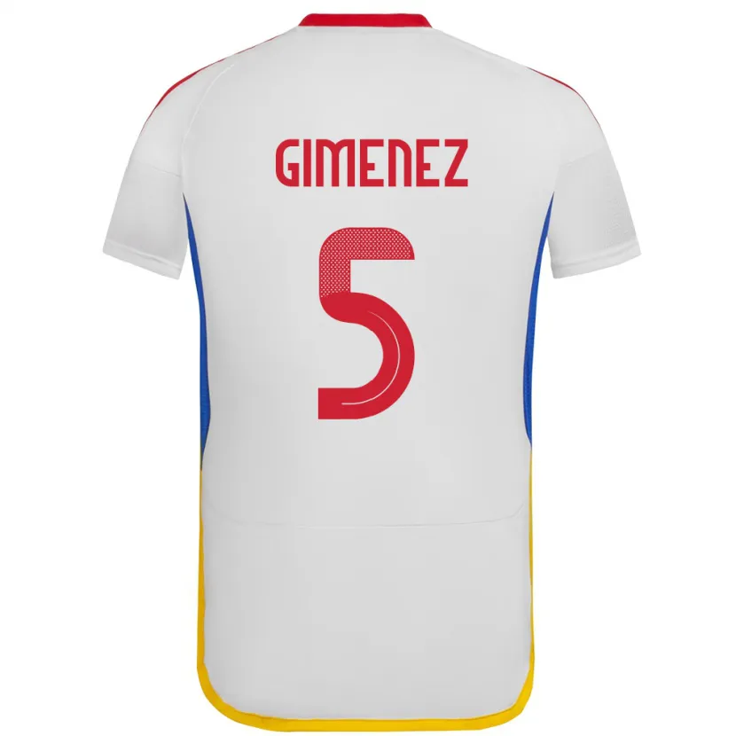 Danxen Kinder Venezuela Yenifer Giménez #5 Weiß Auswärtstrikot Trikot 24-26 T-Shirt