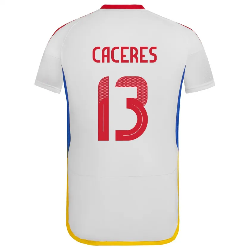 Danxen Kinder Venezuela Nayluisa Cáceres #13 Weiß Auswärtstrikot Trikot 24-26 T-Shirt