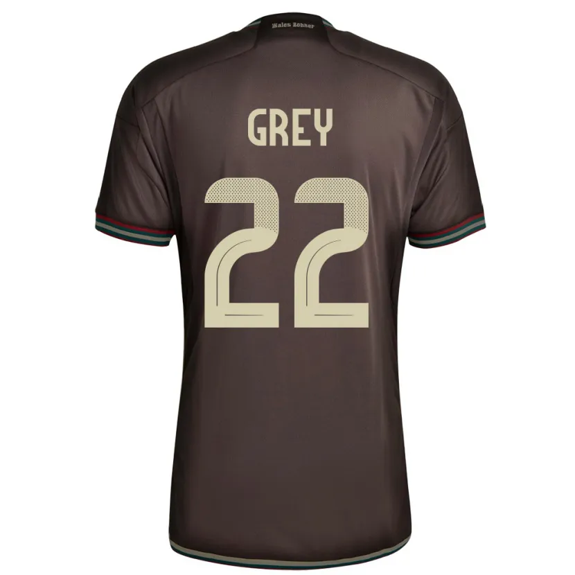 Danxen Kinder Jamaika Mireya Grey #22 Nachtbraun Auswärtstrikot Trikot 24-26 T-Shirt