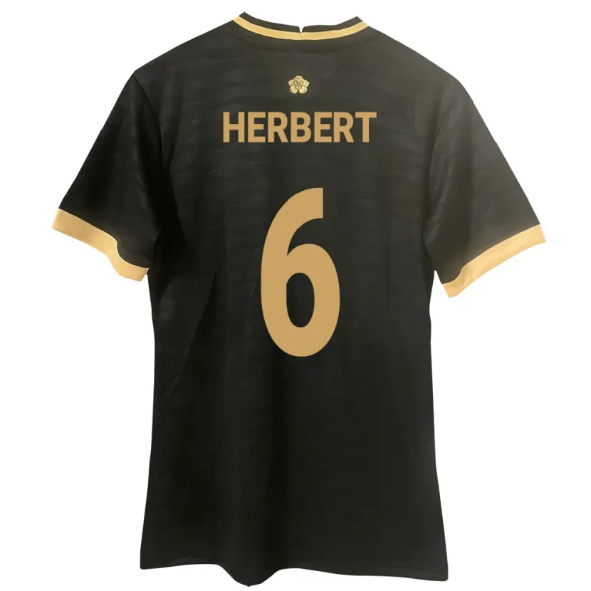 Danxen Kinder Panama Giovany Herbert #6 Schwarz Auswärtstrikot Trikot 24-26 T-Shirt