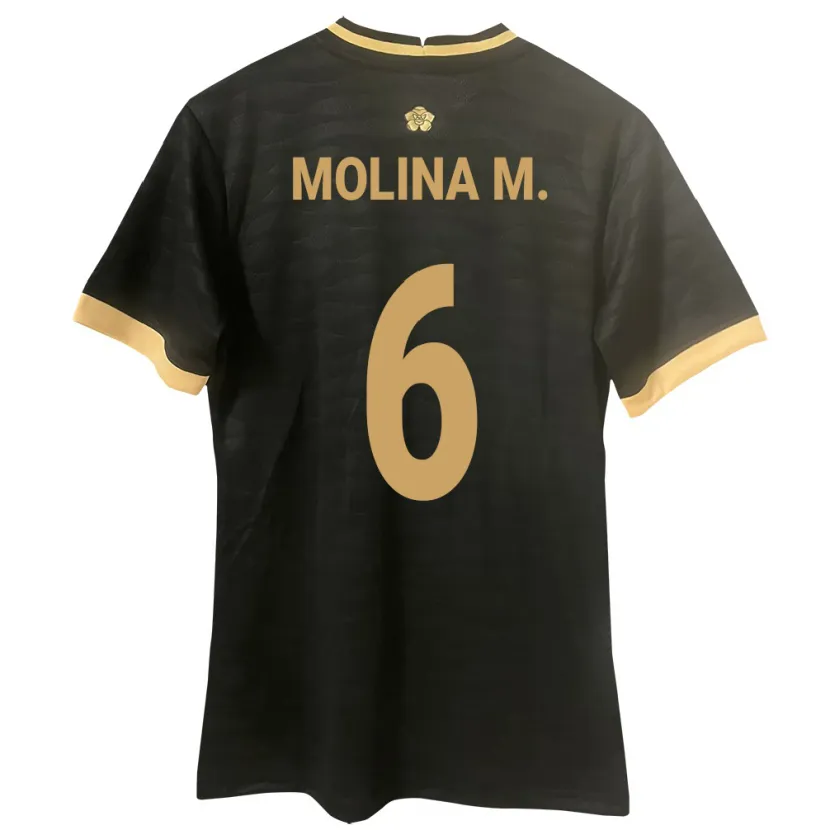 Danxen Kinder Panama Mariana Molina #6 Schwarz Auswärtstrikot Trikot 24-26 T-Shirt