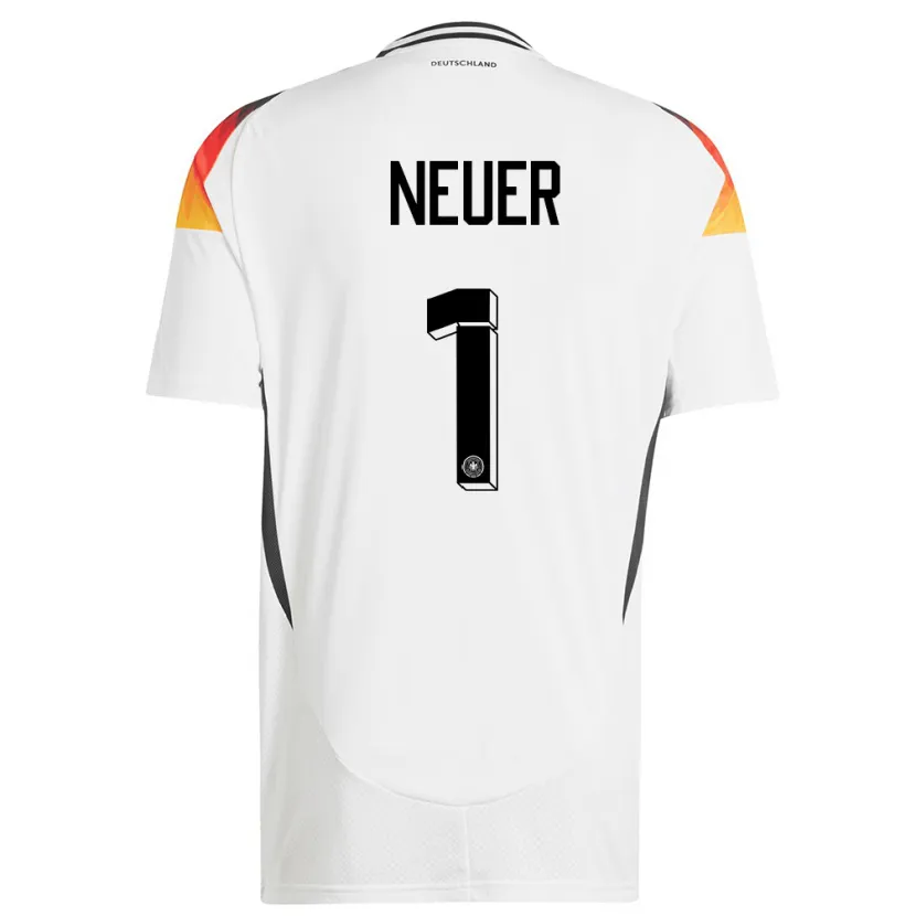 Danxen Herren Deutschland Manuel Neuer #1 Weiß Heimtrikot Trikot 24-26 T-Shirt