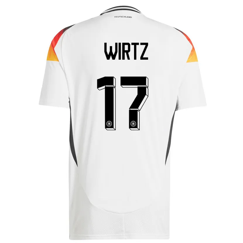 Danxen Herren Deutschland Florian Wirtz #17 Weiß Heimtrikot Trikot 24-26 T-Shirt