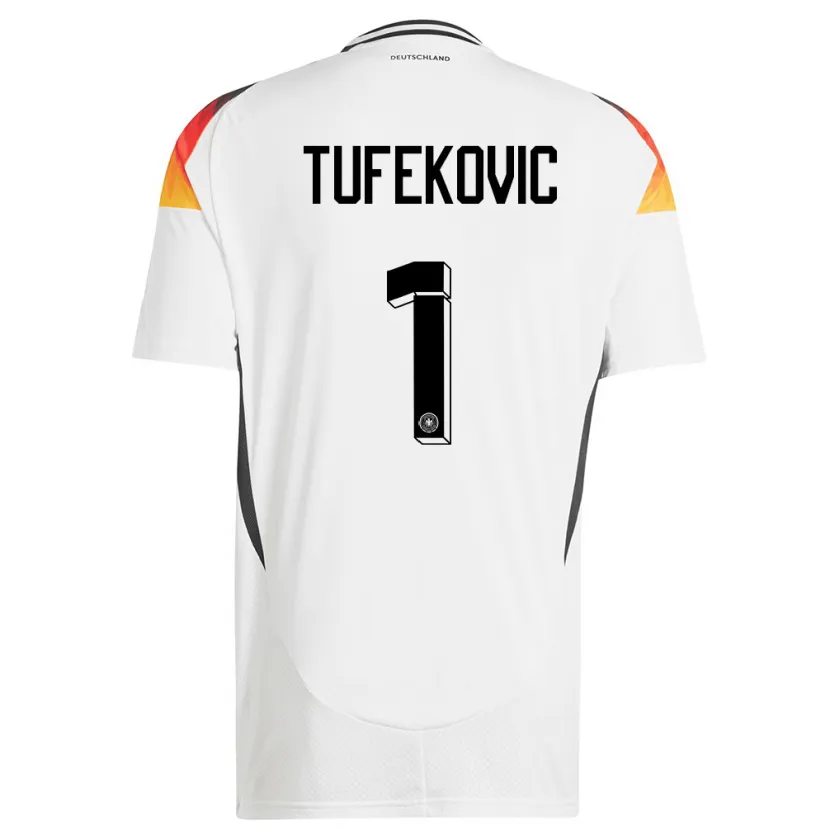 Danxen Herren Deutschland Martina Tufekovic #1 Weiß Heimtrikot Trikot 24-26 T-Shirt
