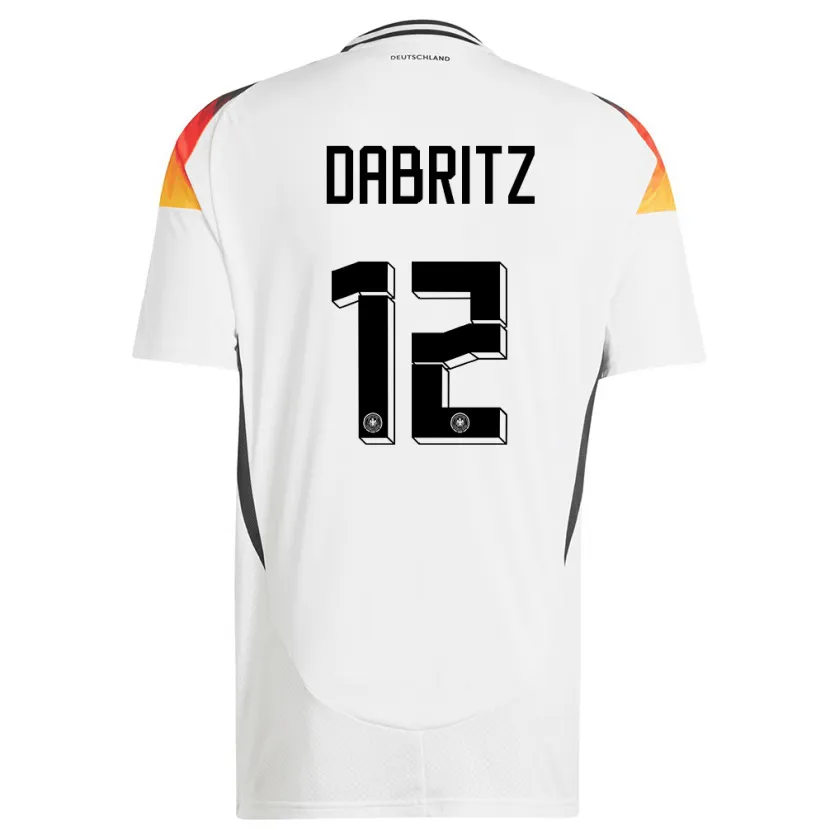 Danxen Herren Deutschland Sara Dabritz #12 Weiß Heimtrikot Trikot 24-26 T-Shirt