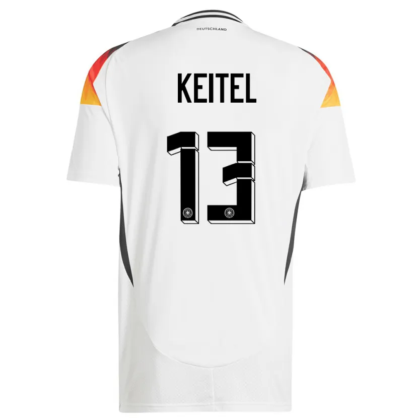 Danxen Herren Deutschland Yannik Keitel #13 Weiß Heimtrikot Trikot 24-26 T-Shirt
