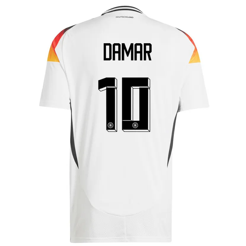 Danxen Herren Deutschland Muhammed Damar #10 Weiß Heimtrikot Trikot 24-26 T-Shirt
