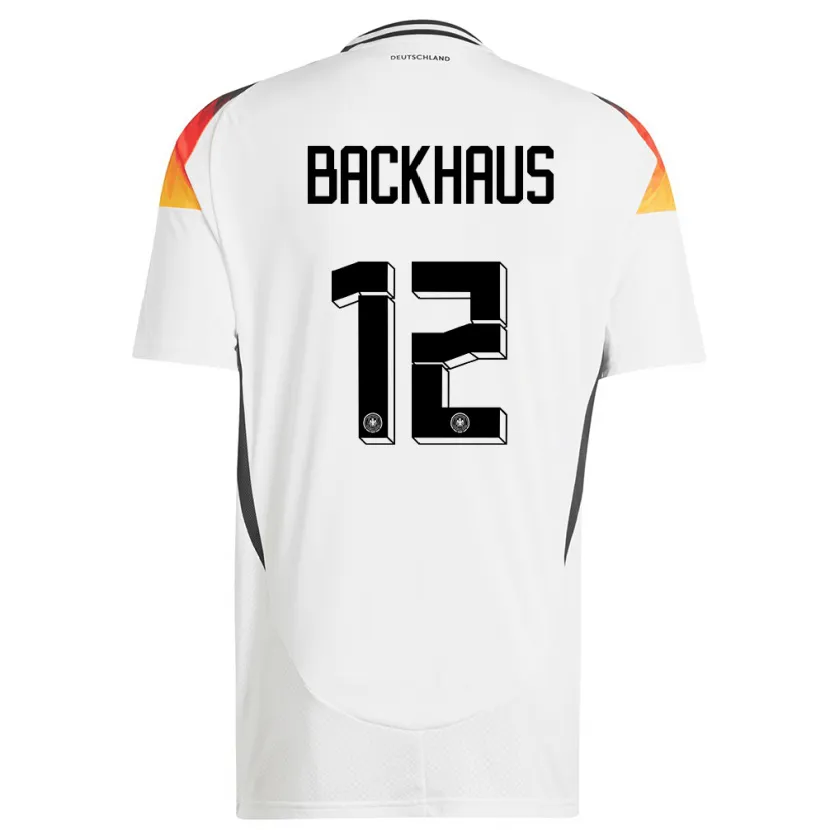Danxen Herren Deutschland Mio Backhaus #12 Weiß Heimtrikot Trikot 24-26 T-Shirt