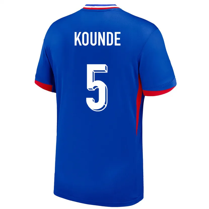 Danxen Herren Frankreich Jules Kounde #5 Blau Heimtrikot Trikot 24-26 T-Shirt