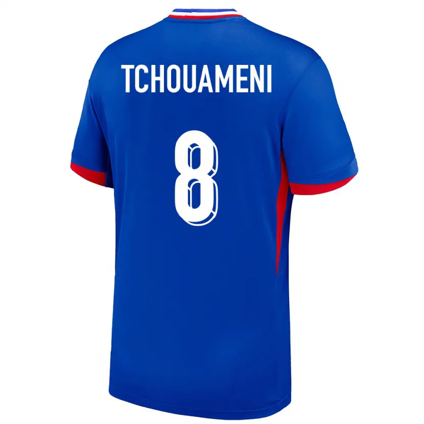 Danxen Herren Frankreich Aurelien Tchouameni #8 Blau Heimtrikot Trikot 24-26 T-Shirt