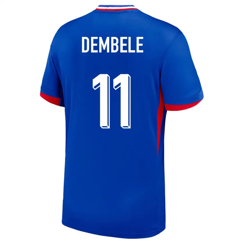 Danxen Herren Frankreich Ousmane Dembele #11 Blau Heimtrikot Trikot 24-26 T-Shirt