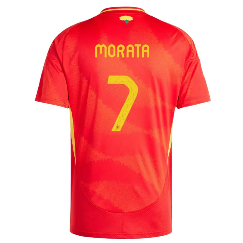 Danxen Herren Spanien Alvaro Morata #7 Rot Heimtrikot Trikot 24-26 T-Shirt