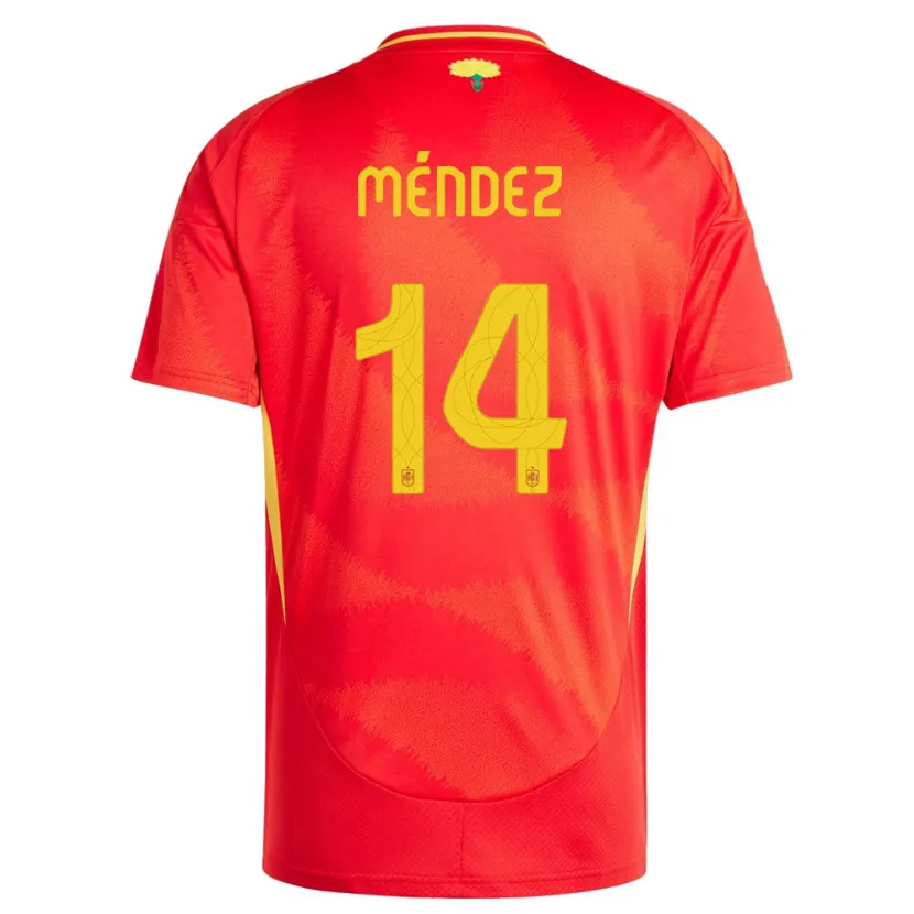 Danxen Herren Spanien Maria Mendez #14 Rot Heimtrikot Trikot 24-26 T-Shirt
