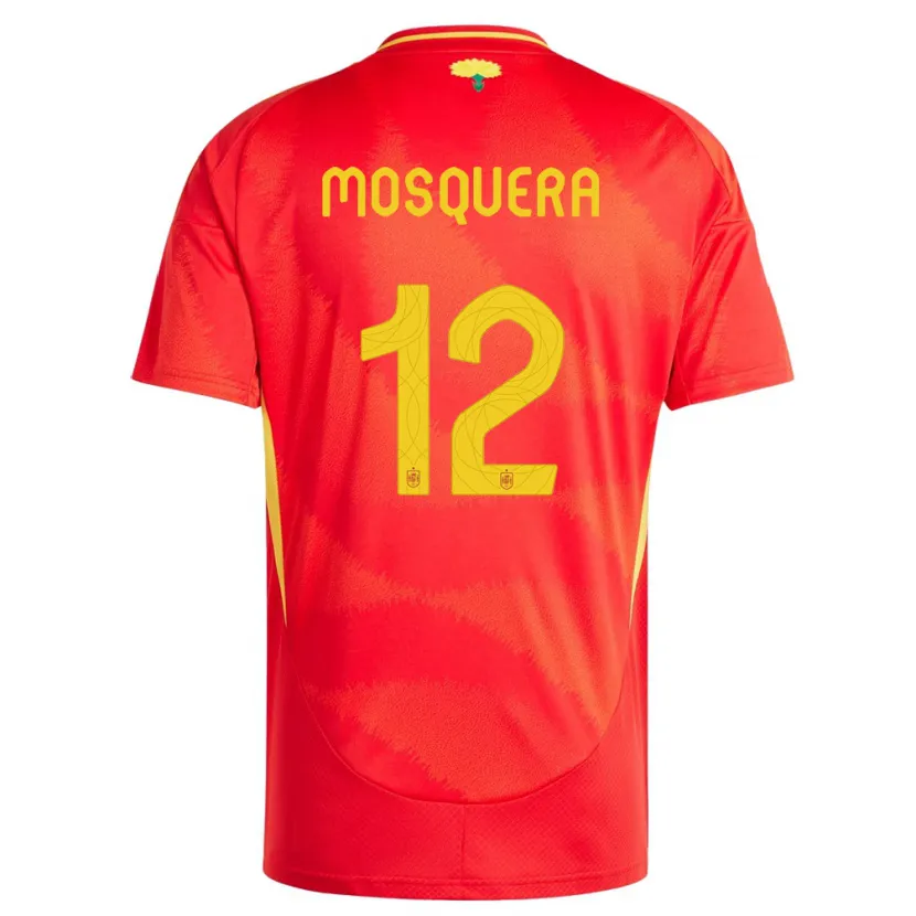 Danxen Herren Spanien Cristian Mosquera #12 Rot Heimtrikot Trikot 24-26 T-Shirt