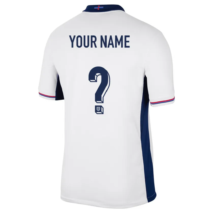 Danxen Herren England Ihren Namen #0 Weiß Heimtrikot Trikot 24-26 T-Shirt