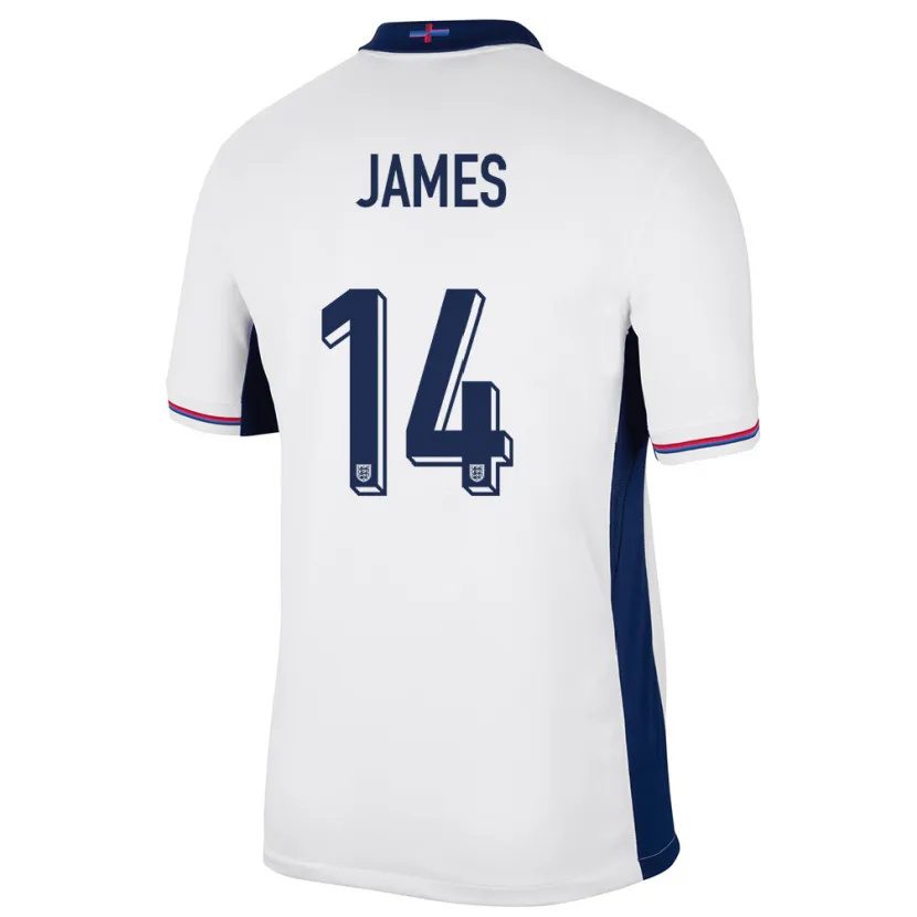Danxen Herren England Reece James #14 Weiß Heimtrikot Trikot 24-26 T-Shirt