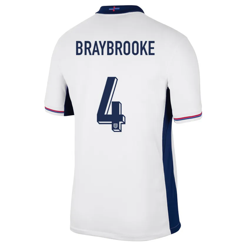 Danxen Herren England Samuel Braybrooke #4 Weiß Heimtrikot Trikot 24-26 T-Shirt