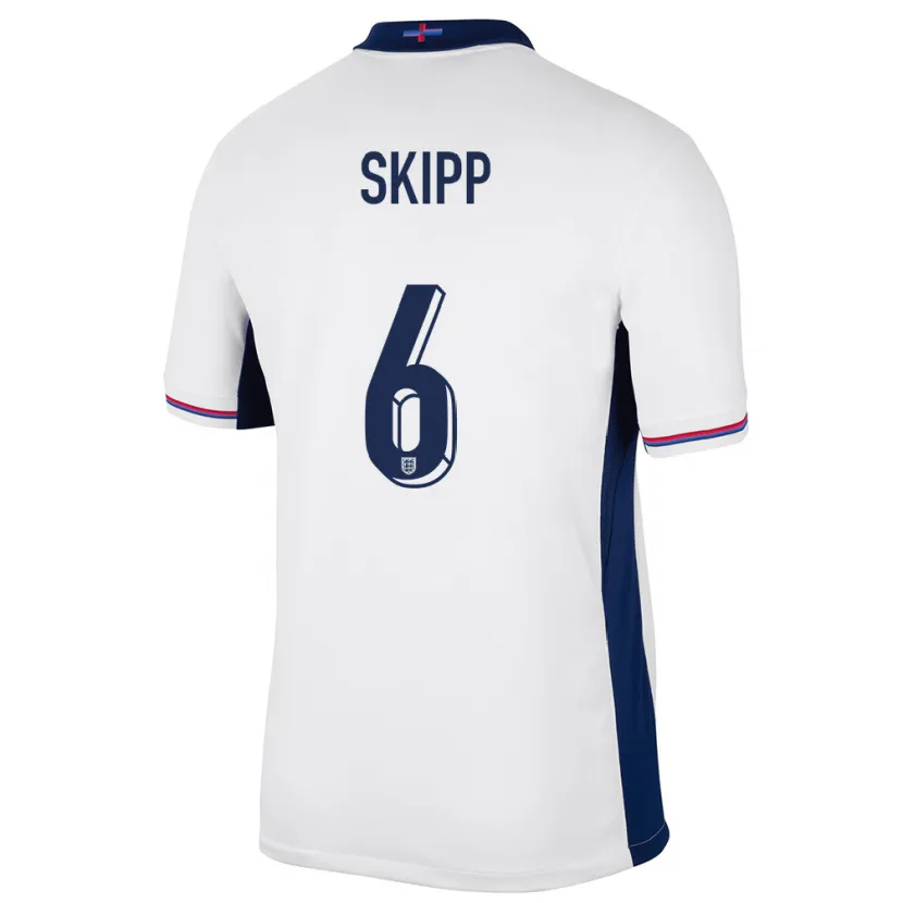 Danxen Herren England Oliver Skipp #6 Weiß Heimtrikot Trikot 24-26 T-Shirt
