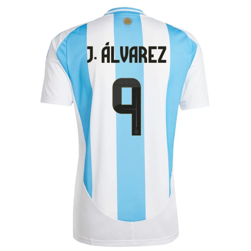 Danxen Herren Argentinien Julian Alvarez #9 Weiß Blau Heimtrikot Trikot 24-26 T-Shirt