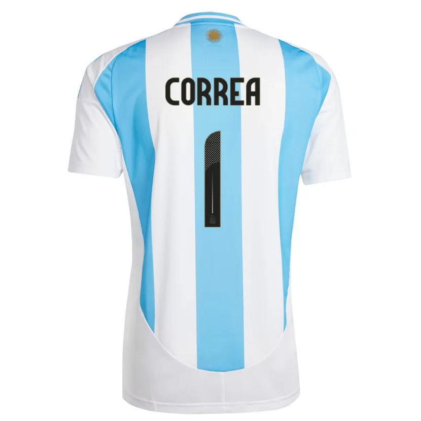Danxen Herren Argentinien Vanina Correa #1 Weiß Blau Heimtrikot Trikot 24-26 T-Shirt