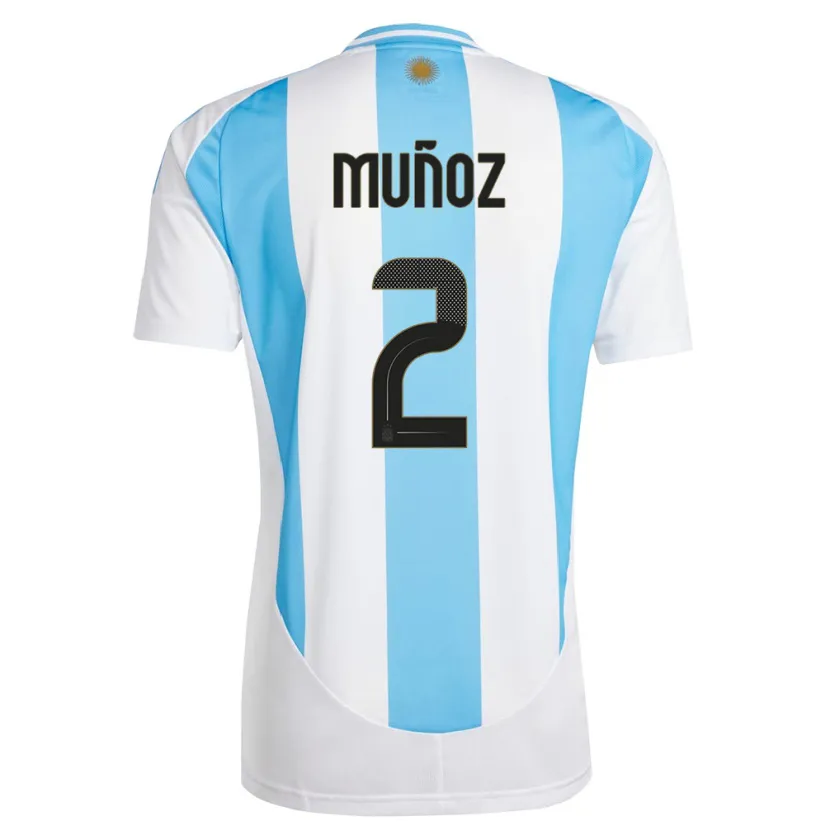 Danxen Herren Argentinien Luana Munoz #2 Weiß Blau Heimtrikot Trikot 24-26 T-Shirt