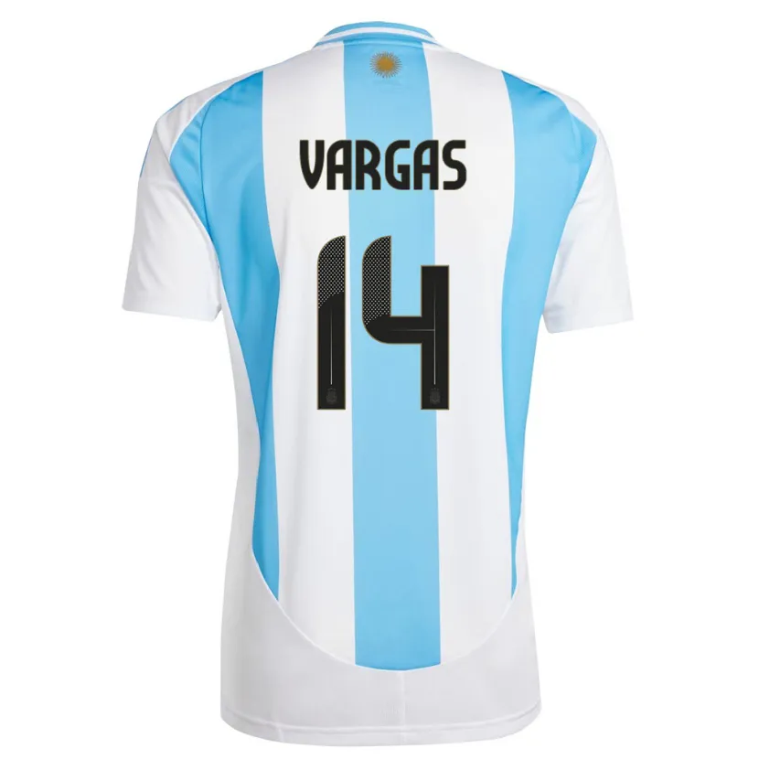 Danxen Herren Argentinien Agustina Vargas #14 Weiß Blau Heimtrikot Trikot 24-26 T-Shirt