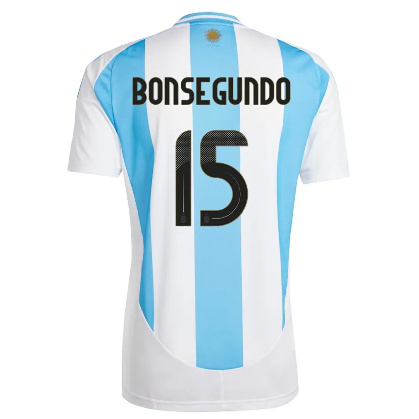 Danxen Herren Argentinien Florencia Bonsegundo #15 Weiß Blau Heimtrikot Trikot 24-26 T-Shirt