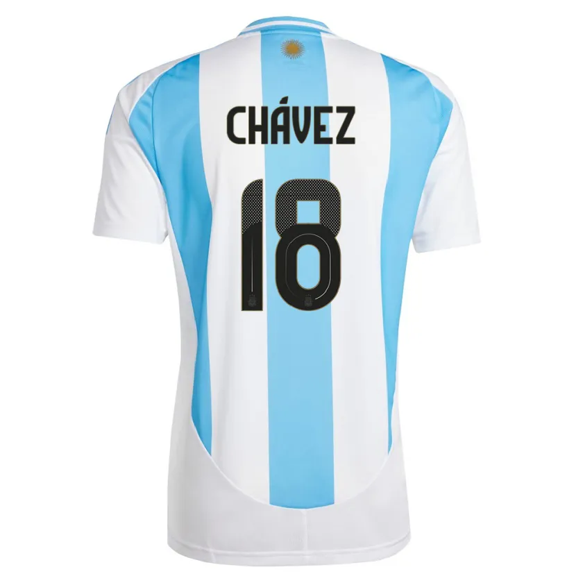 Danxen Herren Argentinien Gabriela Chavez #18 Weiß Blau Heimtrikot Trikot 24-26 T-Shirt