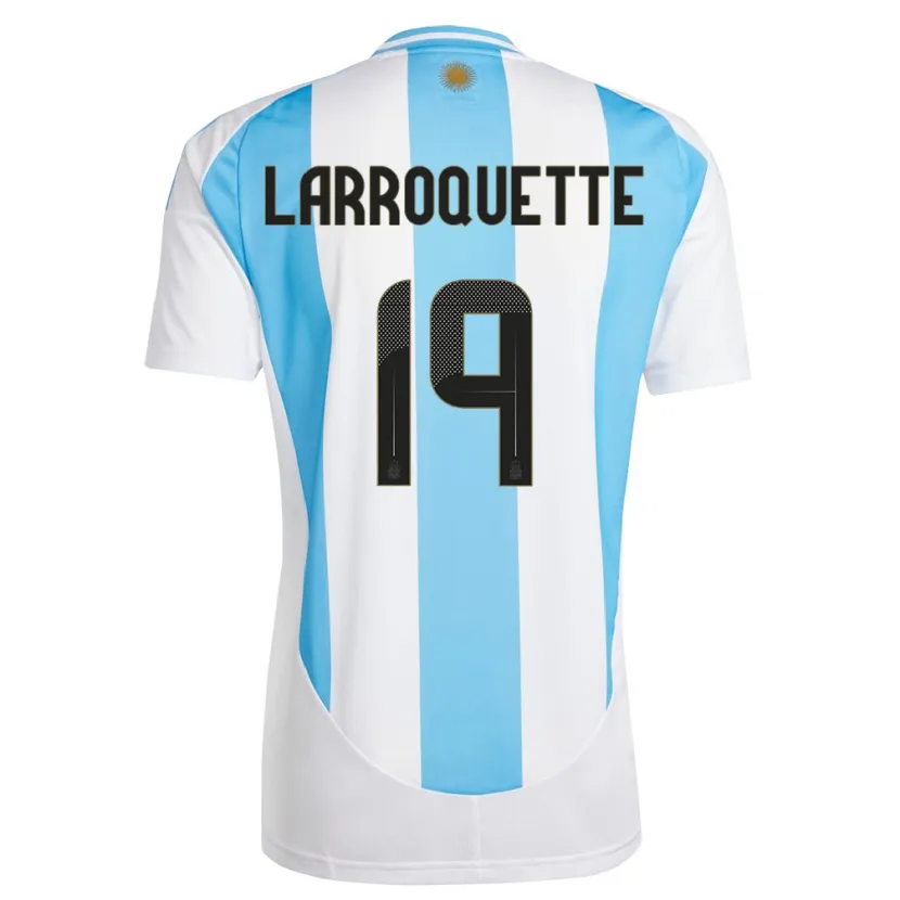 Danxen Herren Argentinien Mariana Larroquette #19 Weiß Blau Heimtrikot Trikot 24-26 T-Shirt