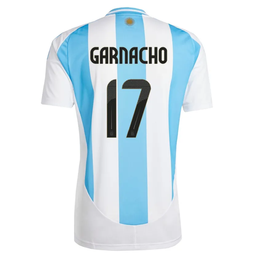 Danxen Herren Argentinien Alejandro Garnacho #17 Weiß Blau Heimtrikot Trikot 24-26 T-Shirt