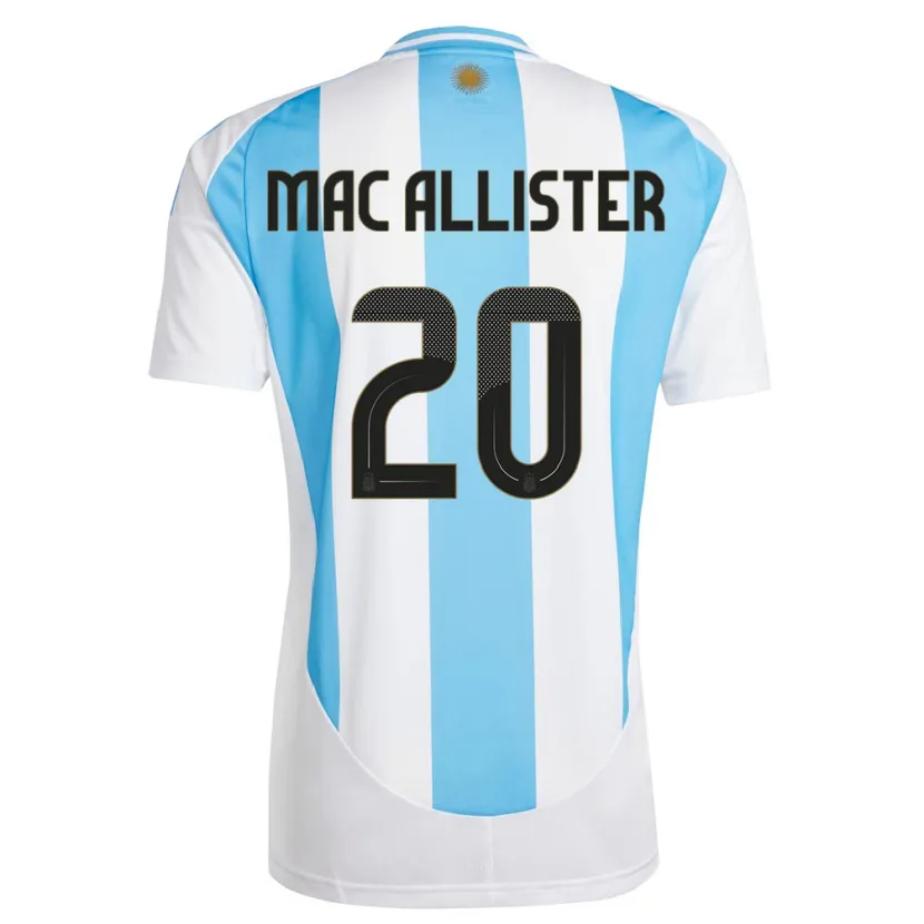 Danxen Herren Argentinien Alexis Mac Allister #20 Weiß Blau Heimtrikot Trikot 24-26 T-Shirt