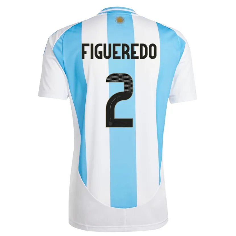 Danxen Herren Argentinien Leandro Figueredo #2 Weiß Blau Heimtrikot Trikot 24-26 T-Shirt