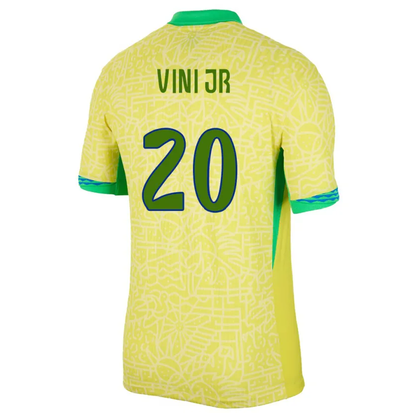 Danxen Herren Brasilien Vinicius Junior #20 Gelb Heimtrikot Trikot 24-26 T-Shirt