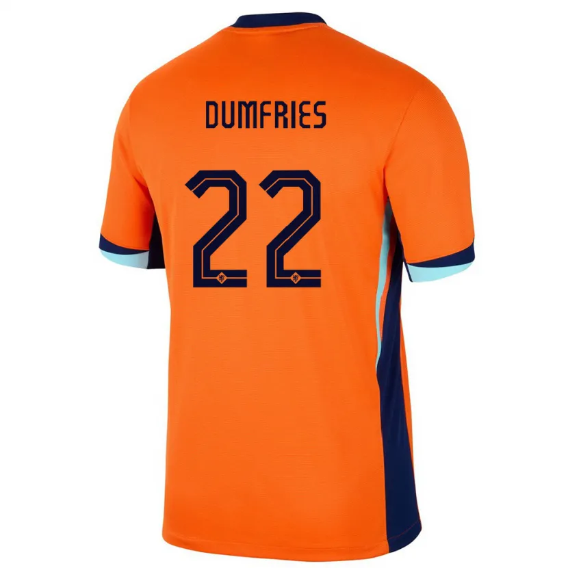Danxen Herren Niederlande Denzel Dumfries #22 Orange Heimtrikot Trikot 24-26 T-Shirt