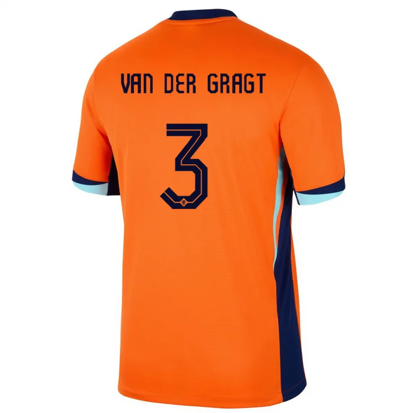 Danxen Herren Niederlande Stefanie Van Der Gragt #3 Orange Heimtrikot Trikot 24-26 T-Shirt