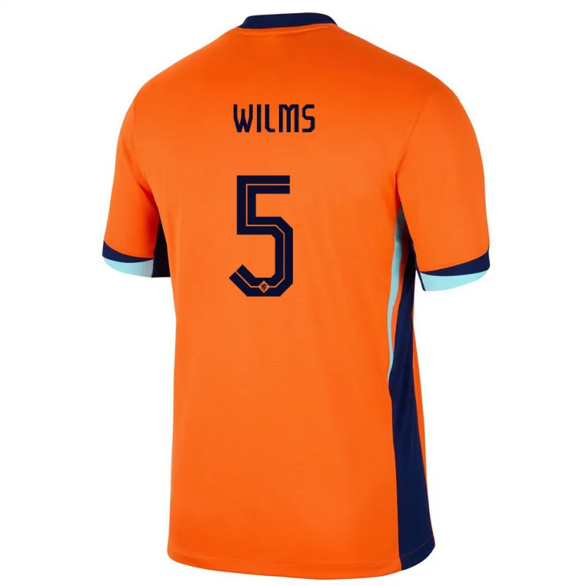 Danxen Herren Niederlande Lynn Wilms #5 Orange Heimtrikot Trikot 24-26 T-Shirt