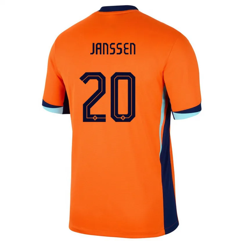 Danxen Herren Niederlande Dominique Janssen #20 Orange Heimtrikot Trikot 24-26 T-Shirt
