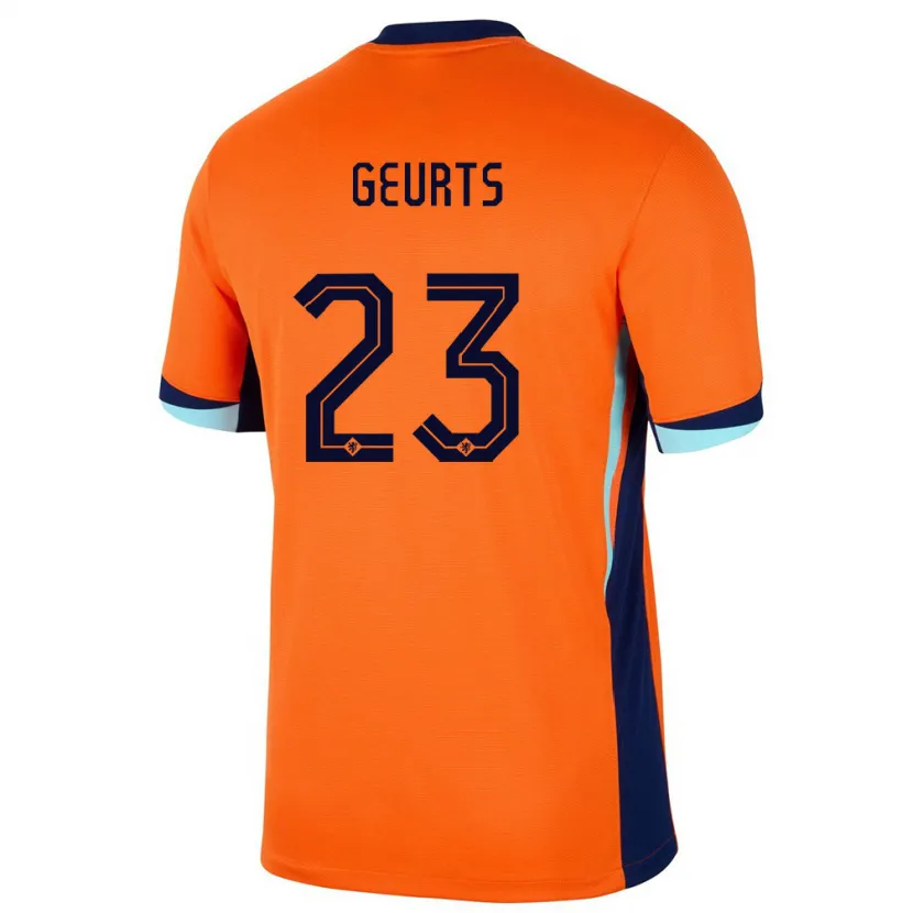 Danxen Herren Niederlande Loes Geurts #23 Orange Heimtrikot Trikot 24-26 T-Shirt
