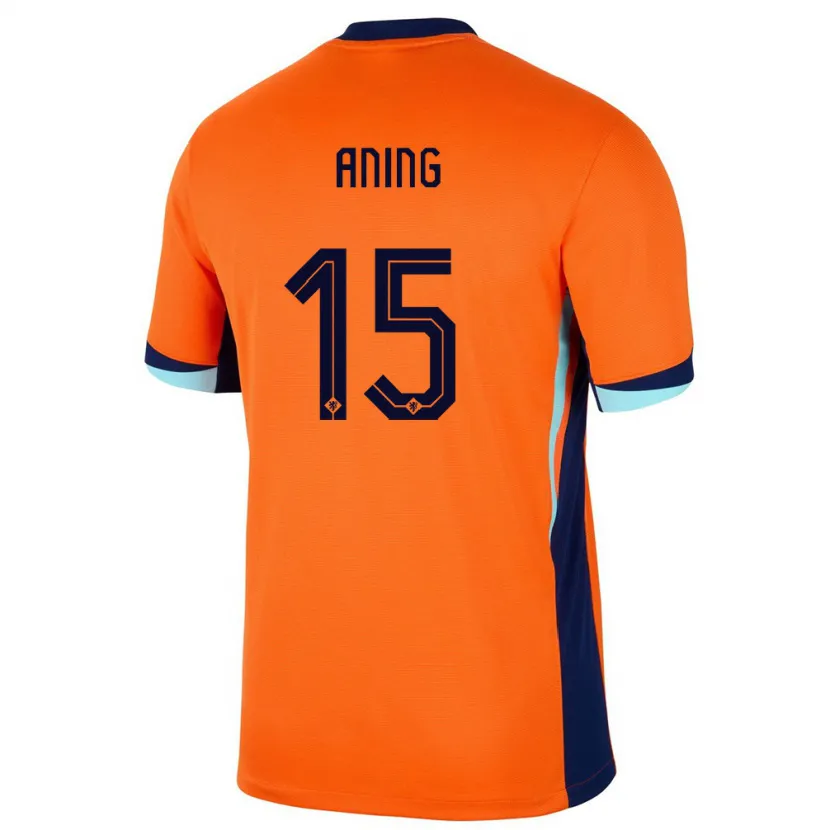 Danxen Herren Niederlande Prince Aning #15 Orange Heimtrikot Trikot 24-26 T-Shirt