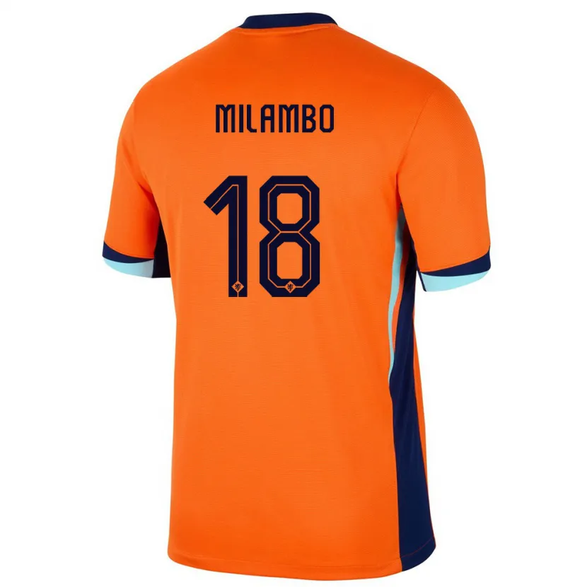Danxen Herren Niederlande Antoni Milambo #18 Orange Heimtrikot Trikot 24-26 T-Shirt