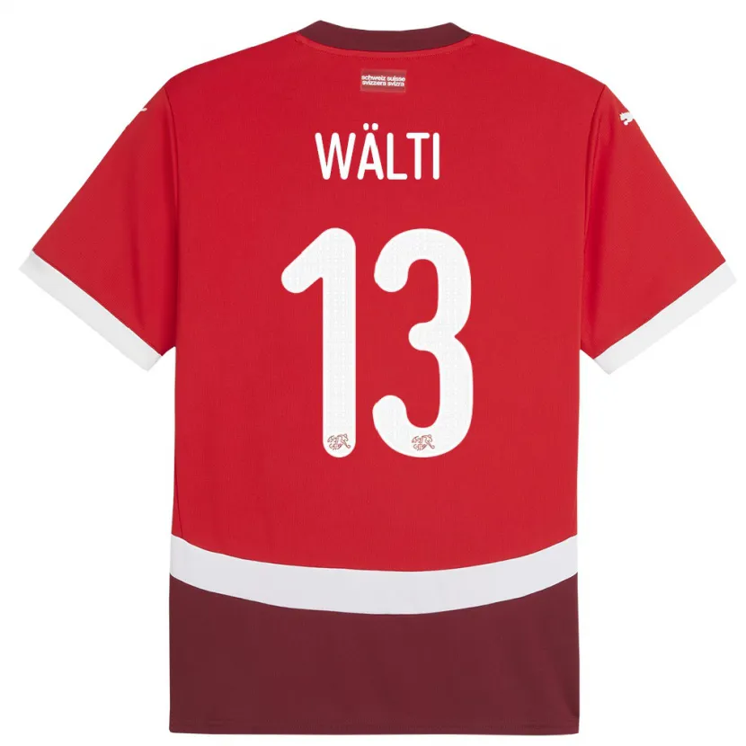Danxen Herren Schweiz Lia Walti #13 Rot Heimtrikot Trikot 24-26 T-Shirt