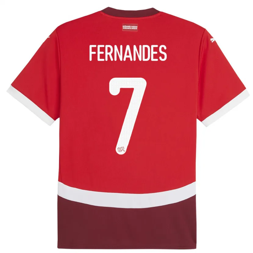 Danxen Herren Schweiz Ruben Fernandes #7 Rot Heimtrikot Trikot 24-26 T-Shirt