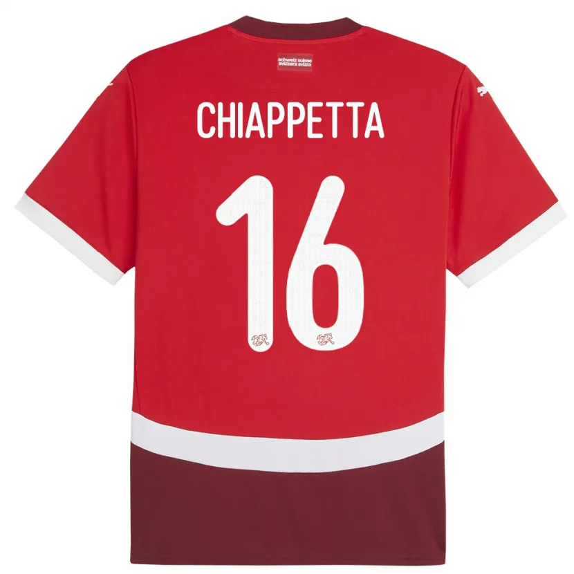 Danxen Herren Schweiz Carmine Chiappetta #16 Rot Heimtrikot Trikot 24-26 T-Shirt